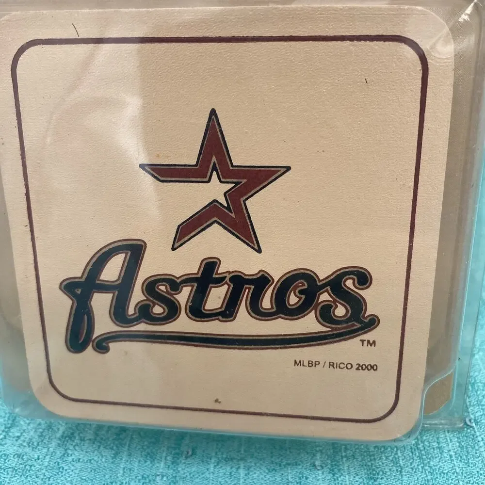 Houston Astros Coaster Set- Rico-Set Of 4 Coasters- MLB From Year 2000 NIP